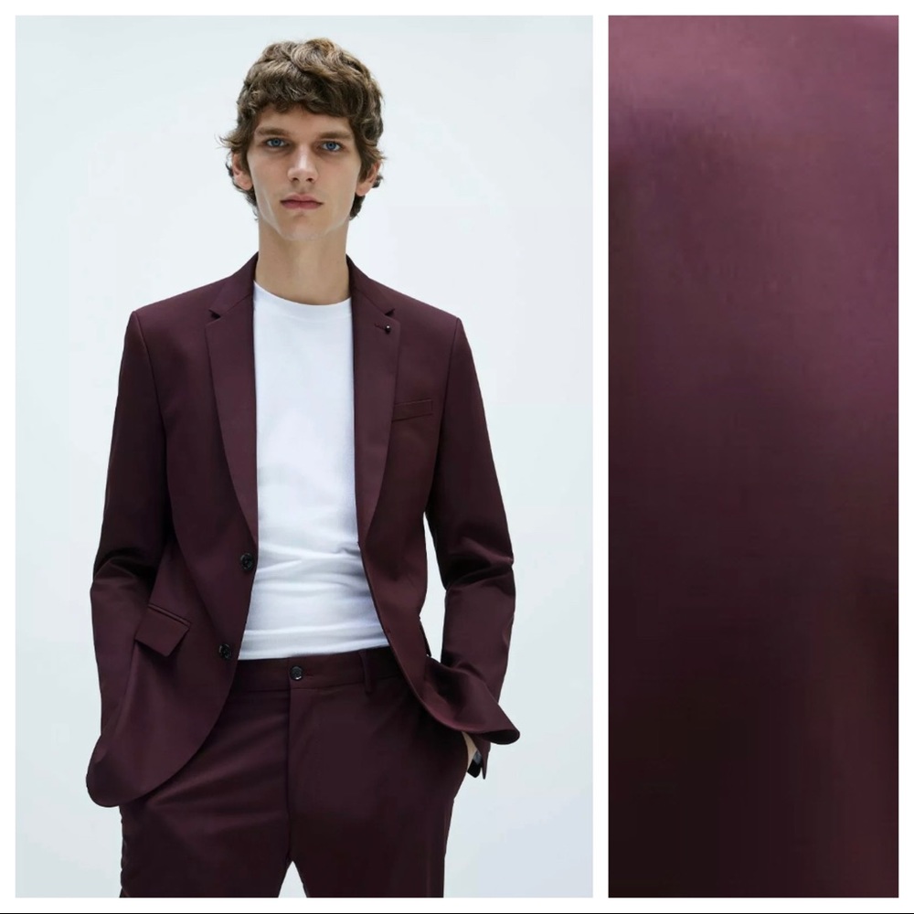 NWT. Zara Purple Chintz Suit Blazer. Size 38.